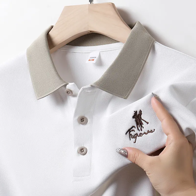 High Quality Brand Summer New Short Sleeved T-shirt Men's High-end Casual Embroidery Lapel Top Polo Shirt