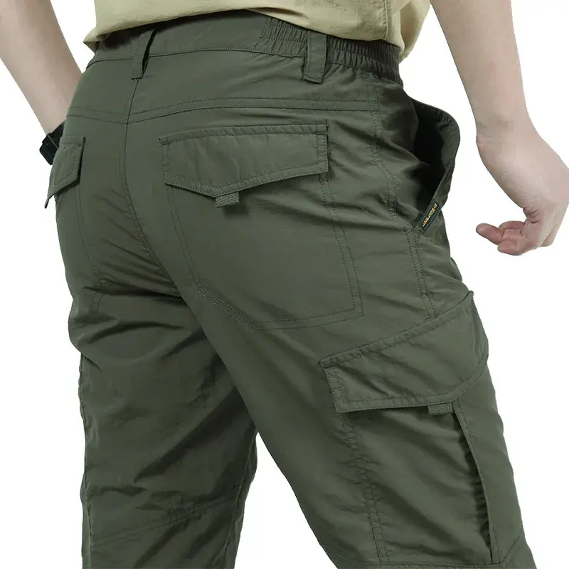 Hot selling 2025 outdoor waterproof tactical work pants men's breathable summer casual military long pants men's quick drying wo