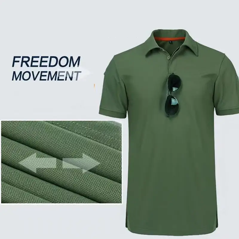 Men's Quick Dry Pullover Embroidered Shirts Summer Oversized Breathable Clothes Elastic Plain Camping Hiking Climbing T-shirts