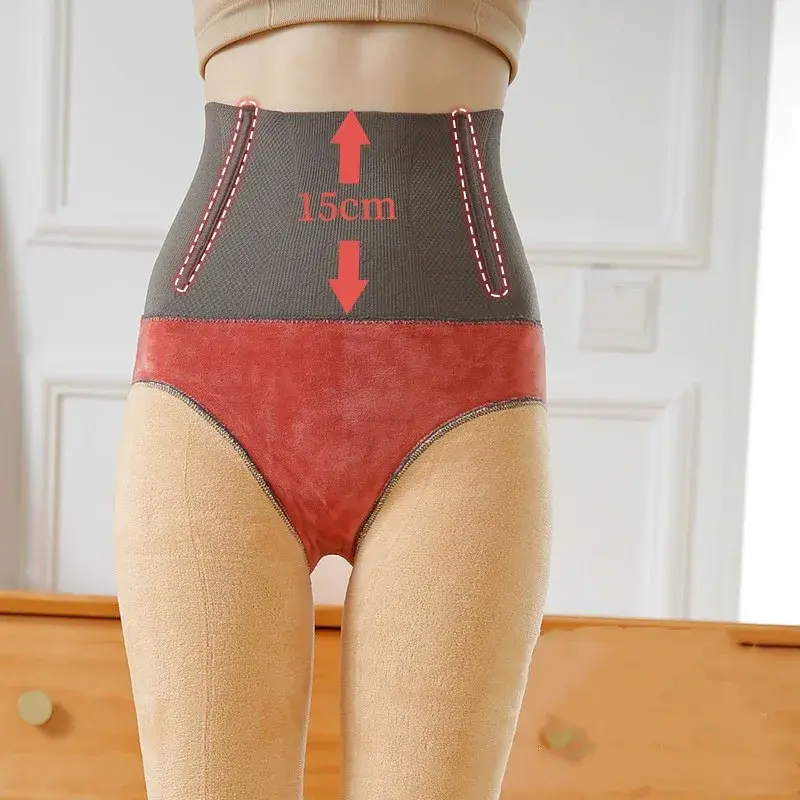 High Wasit Pantyhose Women Winter Warm Stomach Leggings Elastic Pantyhose Plus Velvet Thicken Tights Corset Shaping Stockings