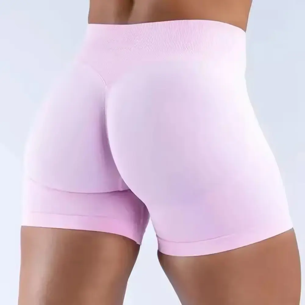 4.5" Seamless Shorts Ribbed Yoga Shorts Women Flex Scrunch Bum Gym Shorts Booty Running Short Butt Lifting Workout Pants