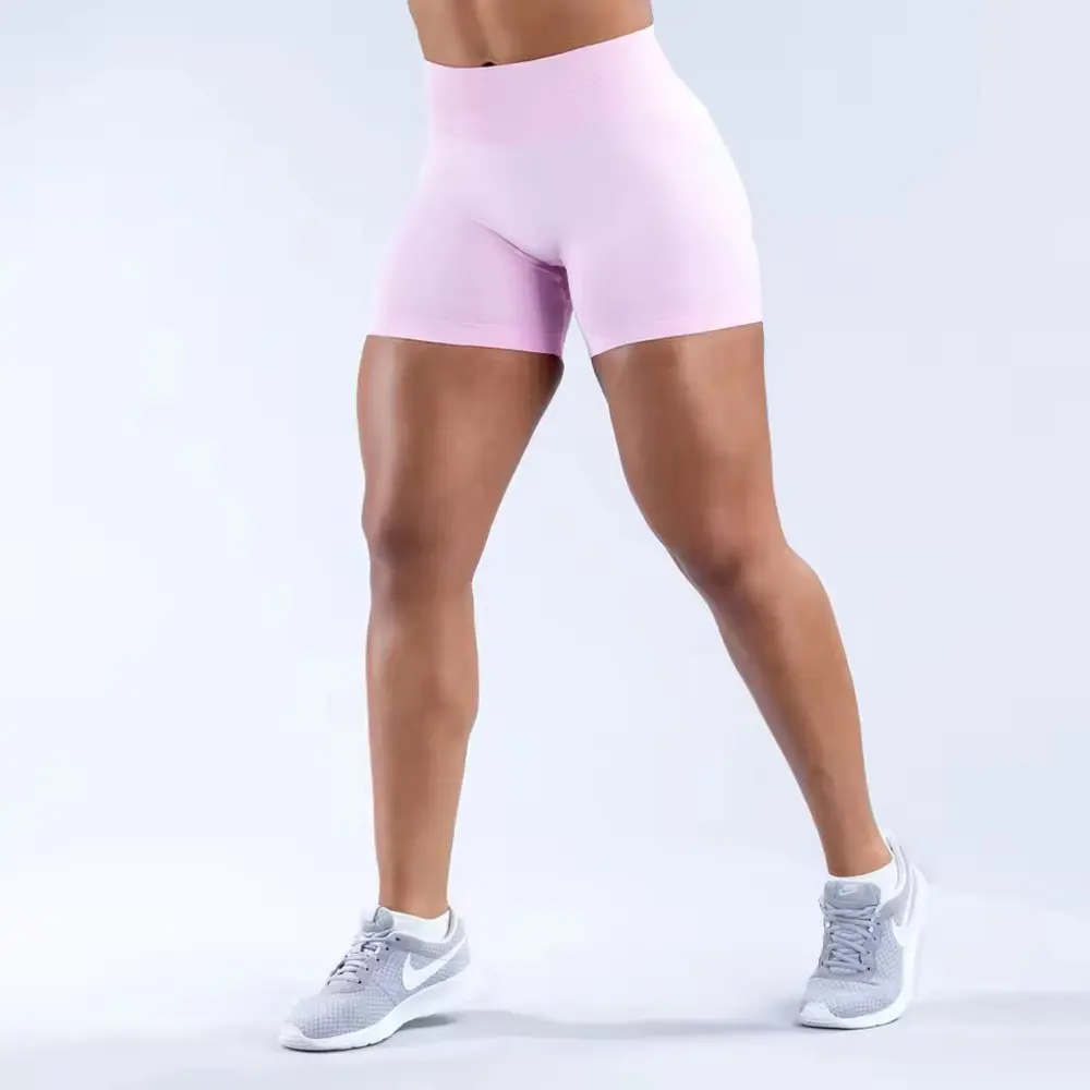 4.5" Seamless Shorts Ribbed Yoga Shorts Women Flex Scrunch Bum Gym Shorts Booty Running Short Butt Lifting Workout Pants