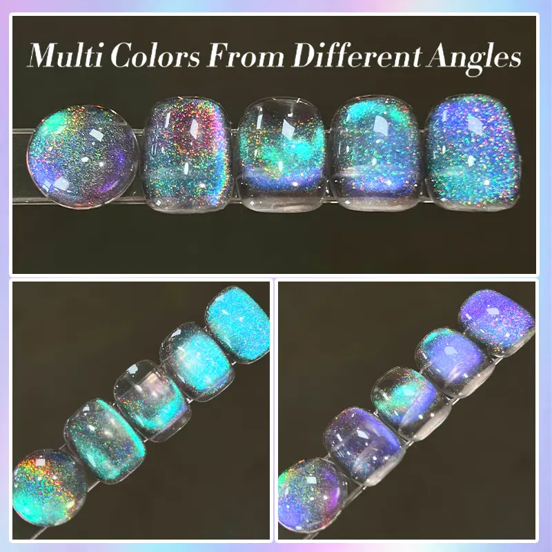 BORN PRETTY 9D Holographics Rainbow Cat Magnetic Gel Nail Polish Blue Glass Bead Soak Off UV LED Nail Art Manicue 10ml/15ml
