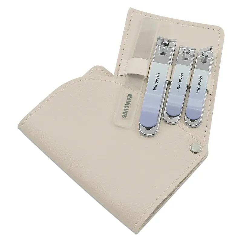 Professional 4 Piece Nail Care Kit Stainless Steel Manicure & Pedicure Set Nail Clipper Set with Travel Case