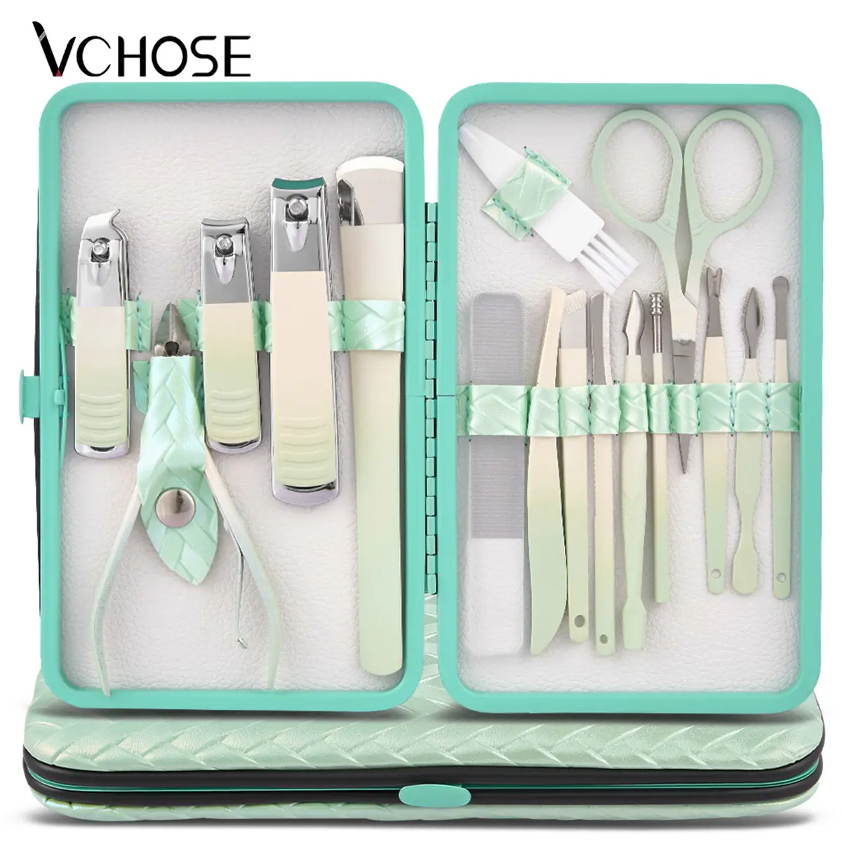 7-16pcs Manicure Set Pedicure Sets Nail Clipper Stainless Steel Professional Nail Cutter Tools Travel Case Kit Foot Care