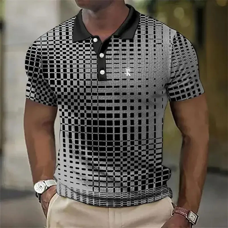 Men's Polo Shirt Golf Shirt Work Casual Lapel Polo Collar Short Sleeve Basic Color Block Button Spring & Summer Polo Shirt