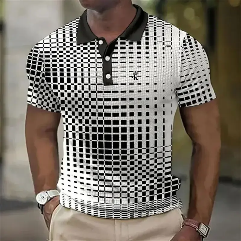 Men's Polo Shirt Golf Shirt Work Casual Lapel Polo Collar Short Sleeve Basic Color Block Button Spring & Summer Polo Shirt