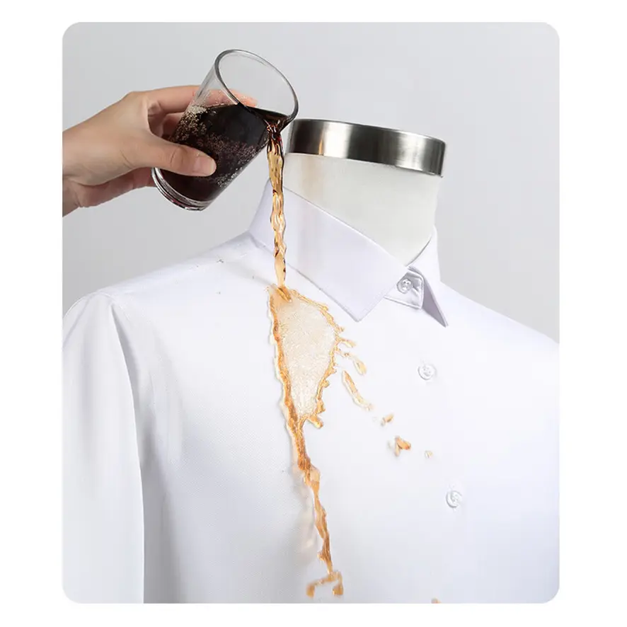 Men Shirt Short Sleeve Summer Waterproof Oil Proof Antifouling Oversize 6XL 7XL 8XL 10XL Plus Size Formal Casual High Quality