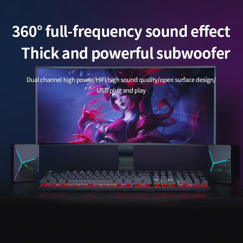 SOREX S-553 wired sound computer desktop subwoofer home desktop laptop small speaker USB multimedia high quality black