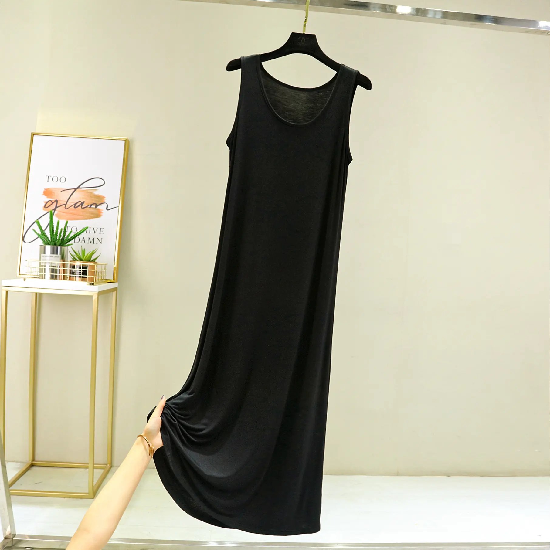 Fdfklak New Casual Modal Night Dress Woman Sleeveless Vest Women's Pajamas Comfortable Ladies Nightie Sleepwear Nightgowns