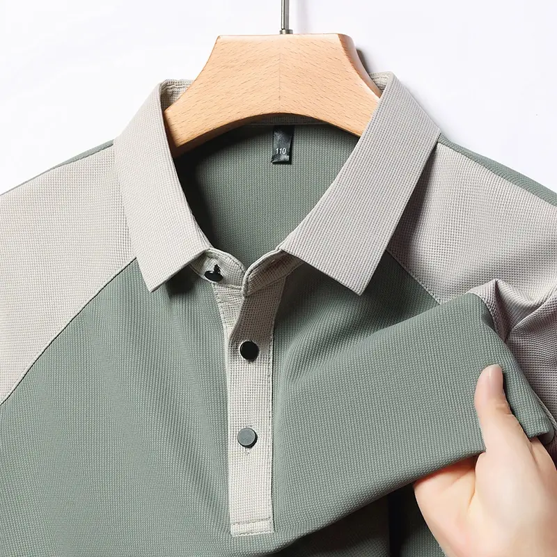 2025 New Men's Casual Fashion Splicing Short Sleeve Polo Shirt Korean Edition Summer T-shirt Comfortable Versatile Top