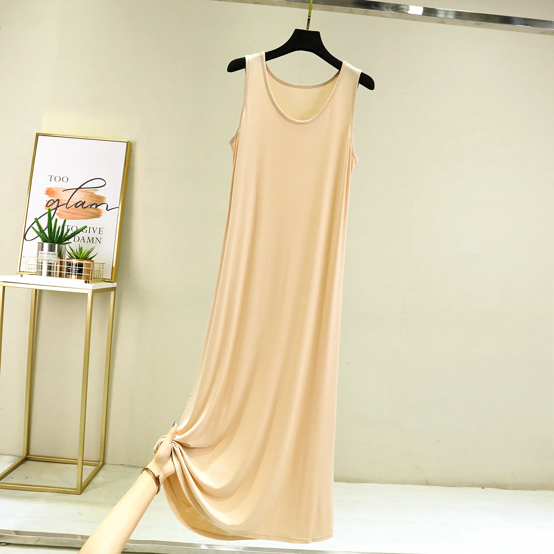 Fdfklak New Casual Modal Night Dress Woman Sleeveless Vest Women's Pajamas Comfortable Ladies Nightie Sleepwear Nightgowns