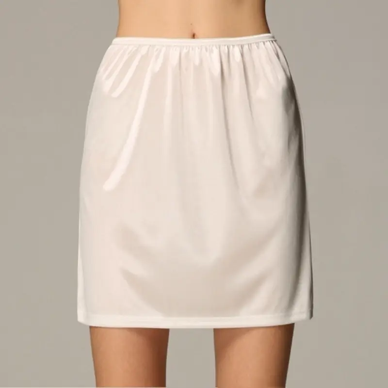 Summer Women's Intimates Casual Mini Lined Skirts Elastic Slips Underskirt Ladies Basic Half Petticoat Intimates Sleepwear