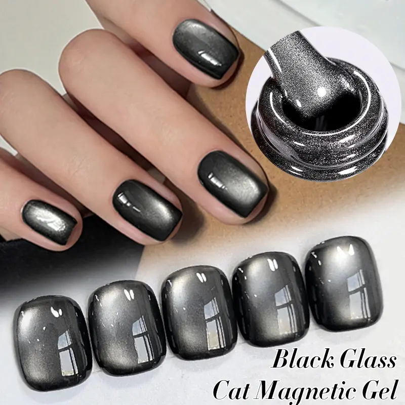 BORN PRETTY 10ml Black Glass Cat Magnetic Gel Nail Polish Nail Art Manicure Varnis Semi Permanent Soak UV Gel Nail Supplies