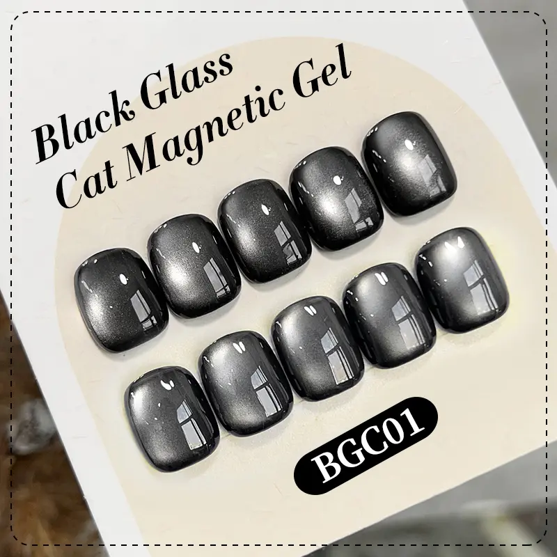 BORN PRETTY 10ml Black Glass Cat Magnetic Gel Nail Polish Nail Art Manicure Varnis Semi Permanent Soak UV Gel Nail Supplies