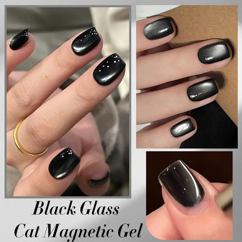 BORN PRETTY 10ml Black Glass Cat Magnetic Gel Nail Polish Nail Art Manicure Varnis Semi Permanent Soak UV Gel Nail Supplies