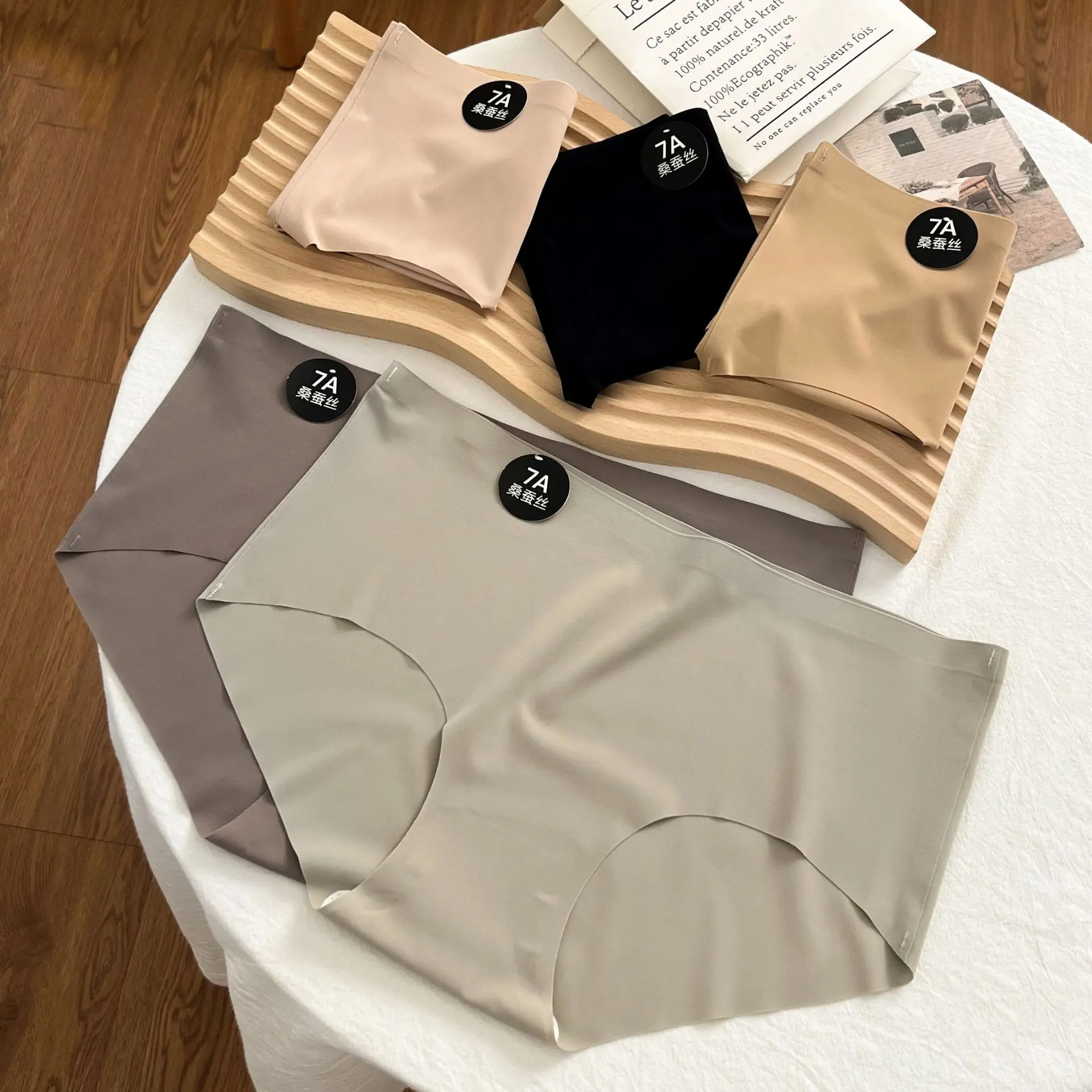 3PCS/Set Women Panties Slip Silk Seamless Briefs For Women Female Underwear Soft Thin Light Panty Culotte Femme Underpants M-XL