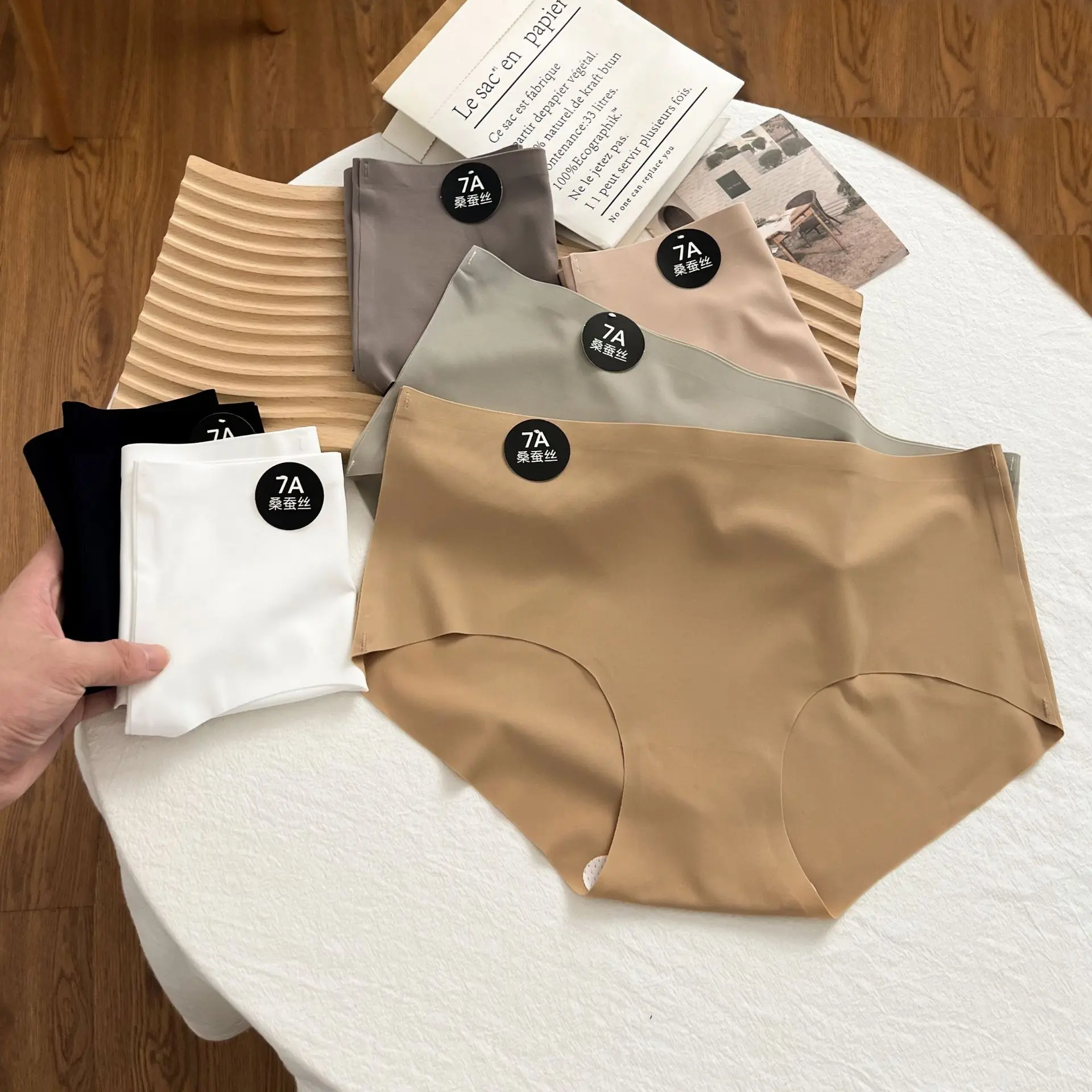 3PCS/Set Women Panties Slip Silk Seamless Briefs For Women Female Underwear Soft Thin Light Panty Culotte Femme Underpants M-XL