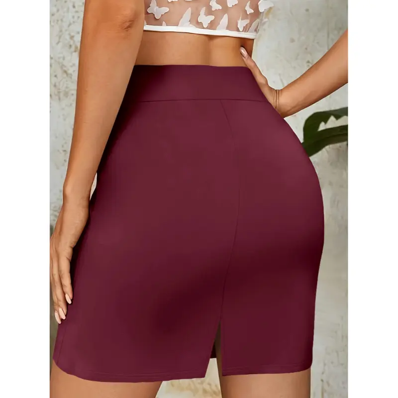 Summer Women's Skirt Daily Hundred Slim Solid Colour Half Body Skirt Simple Temperament Ladies Workplace Clothing