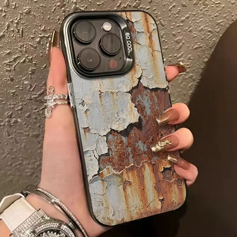 Retro Industrial Style Rusty Phone Case for IPhone 16 15 14 13 12 11 Pro Max Mini X XR XSMAX 8 7 Plus Anti Fall Matte Back Cover