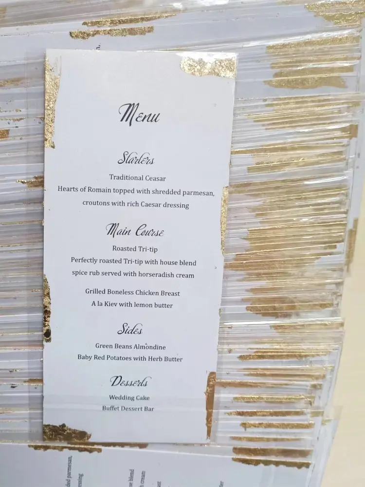13 pcs European Gold Foil Menu Invitation Seat Card Hand Wedding children menu Customization Card