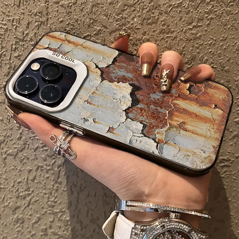 Retro Industrial Style Rusty Phone Case for IPhone 16 15 14 13 12 11 Pro Max Mini X XR XSMAX 8 7 Plus Anti Fall Matte Back Cover