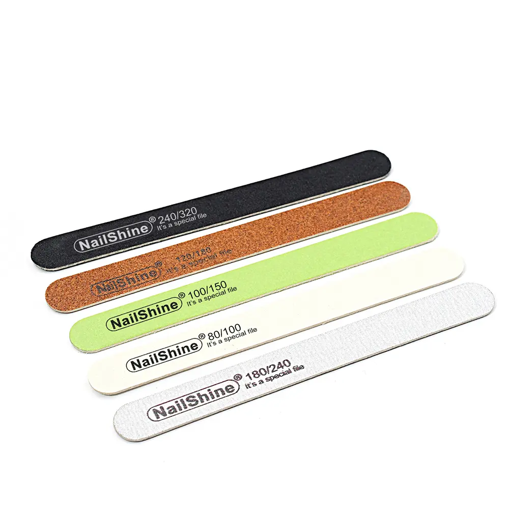 10 Pcs/Lot Straight Wooden Nail File Double Sandpaper Nails File Tools Grit 80/100/120/150/180/240/320 For Professional/Personal