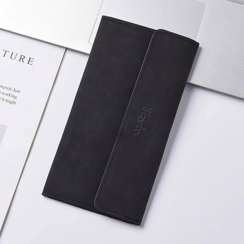 2025 new men's long style multi slot buckle wallet, thin wallet, young people's card bag integrated wallet