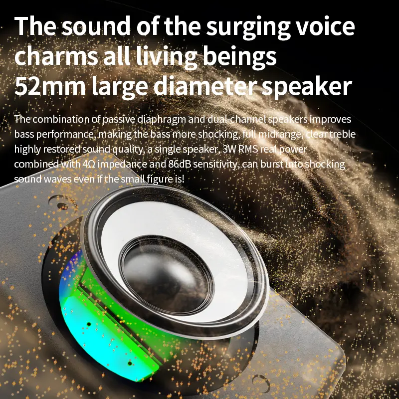 Mini USB 3.5mm Wired Audio Player New Black RGB Light Emitting Diode Gaming Speakers RGB Lighting for Home Music Computer Gaming