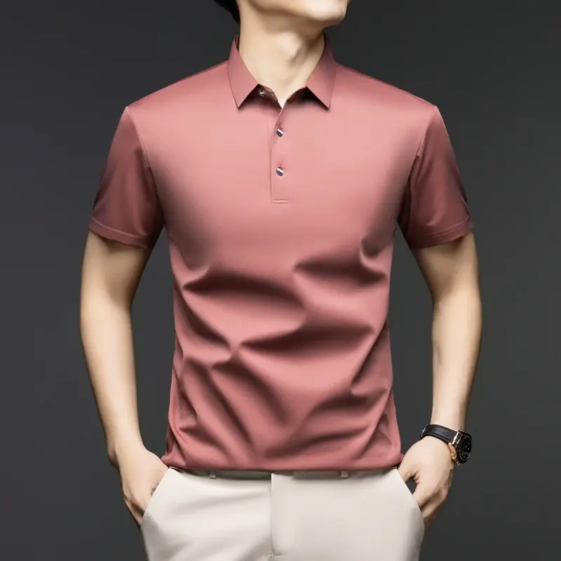 BROWON Brand 2025 New Summer Tops Men's Short Sleeve T-shirt Solid Color Streetwear Work Casual T-shirt for Man Clothes