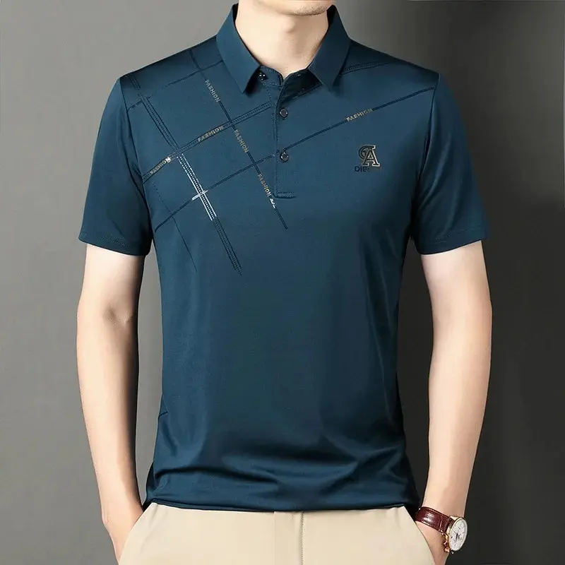 Men's Loose Fit Short Sleeve T-shirt Polo Shirt for Young Adults with Breathable and Moisture-Wicking Features