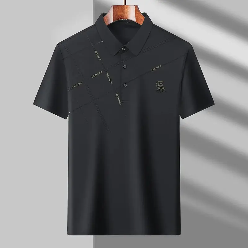 Men's Loose Fit Short Sleeve T-shirt Polo Shirt for Young Adults with Breathable and Moisture-Wicking Features