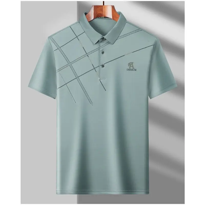 Men's Loose Fit Short Sleeve T-shirt Polo Shirt for Young Adults with Breathable and Moisture-Wicking Features