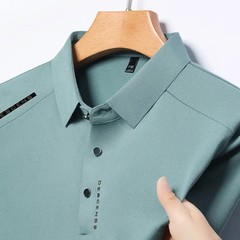 2025 New Men's Casual Fashion Printed Short Sleeve Polo Shirt Anti Wrinkle Breathable Comfortable Summer Versatile T-shirt