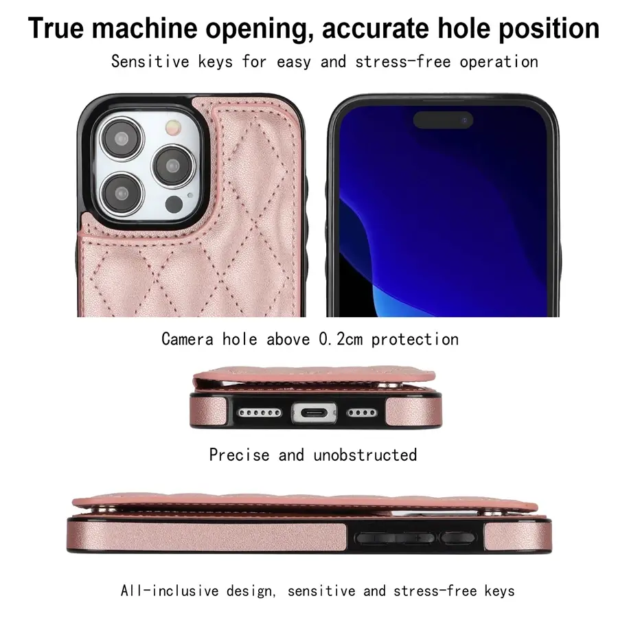 Card Slot Flip Leather Case For iPhone 16e 15 Pro Max 14 13 12 11 SE 3 2 XS XR 8 7 Plus Wallet Double Button Small Fragrant Wind