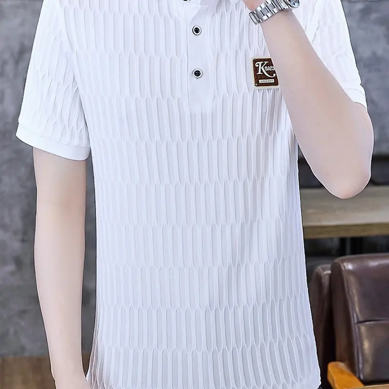Trend Station Summer New Ice Silk POLO Shirt Striped Breathable New Casual Versatile