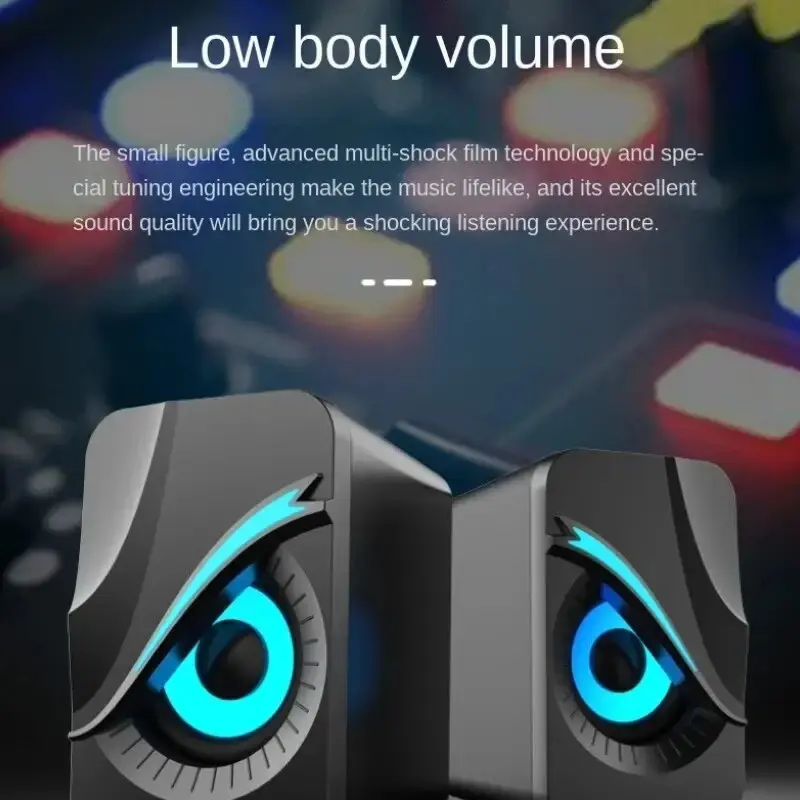 Altavoces Para Ordenador, Caja De Sonido Para PC, Microfono Estereo HIFl, USB, Concable, Con Luz LED Para Ordenador De Escritori