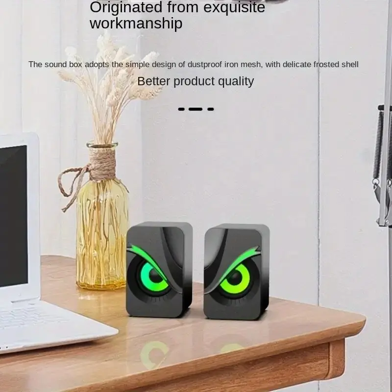 Altavoces Para Ordenador, Caja De Sonido Para PC, Microfono Estereo HIFl, USB, Concable, Con Luz LED Para Ordenador De Escritori