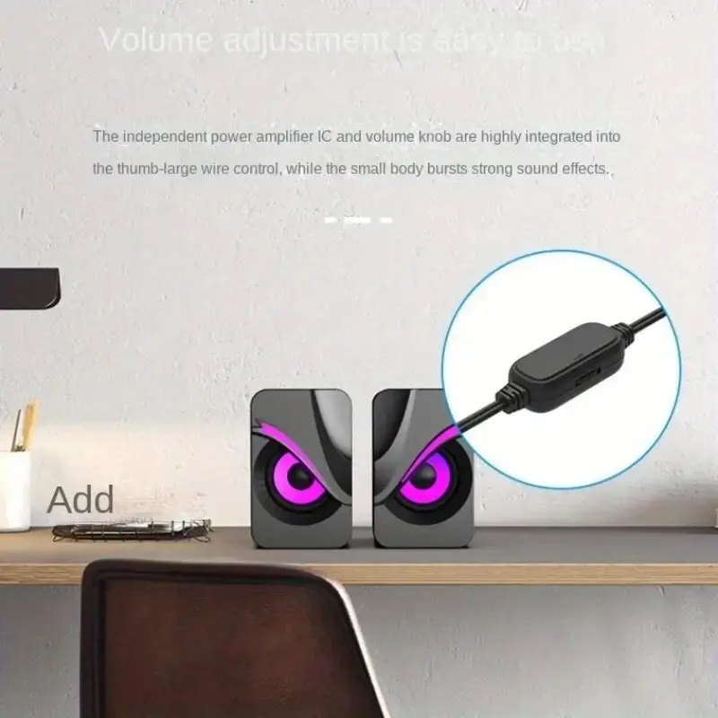 Altavoces Para Ordenador, Caja De Sonido Para PC, Microfono Estereo HIFl, USB, Concable, Con Luz LED Para Ordenador De Escritori