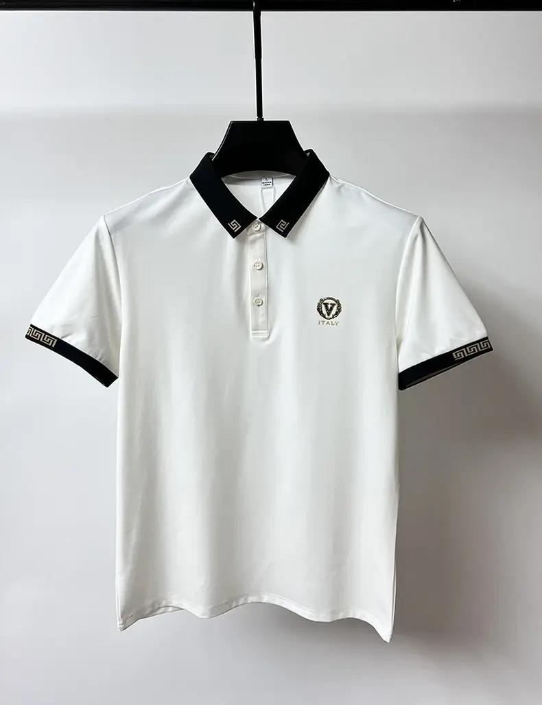 New Men Brand Exquisite Printed Polo Shirt Short Sleeve 2024 Summer Lapel Paul Designer Shirt Casual Ice Silk Breathable T-shirt