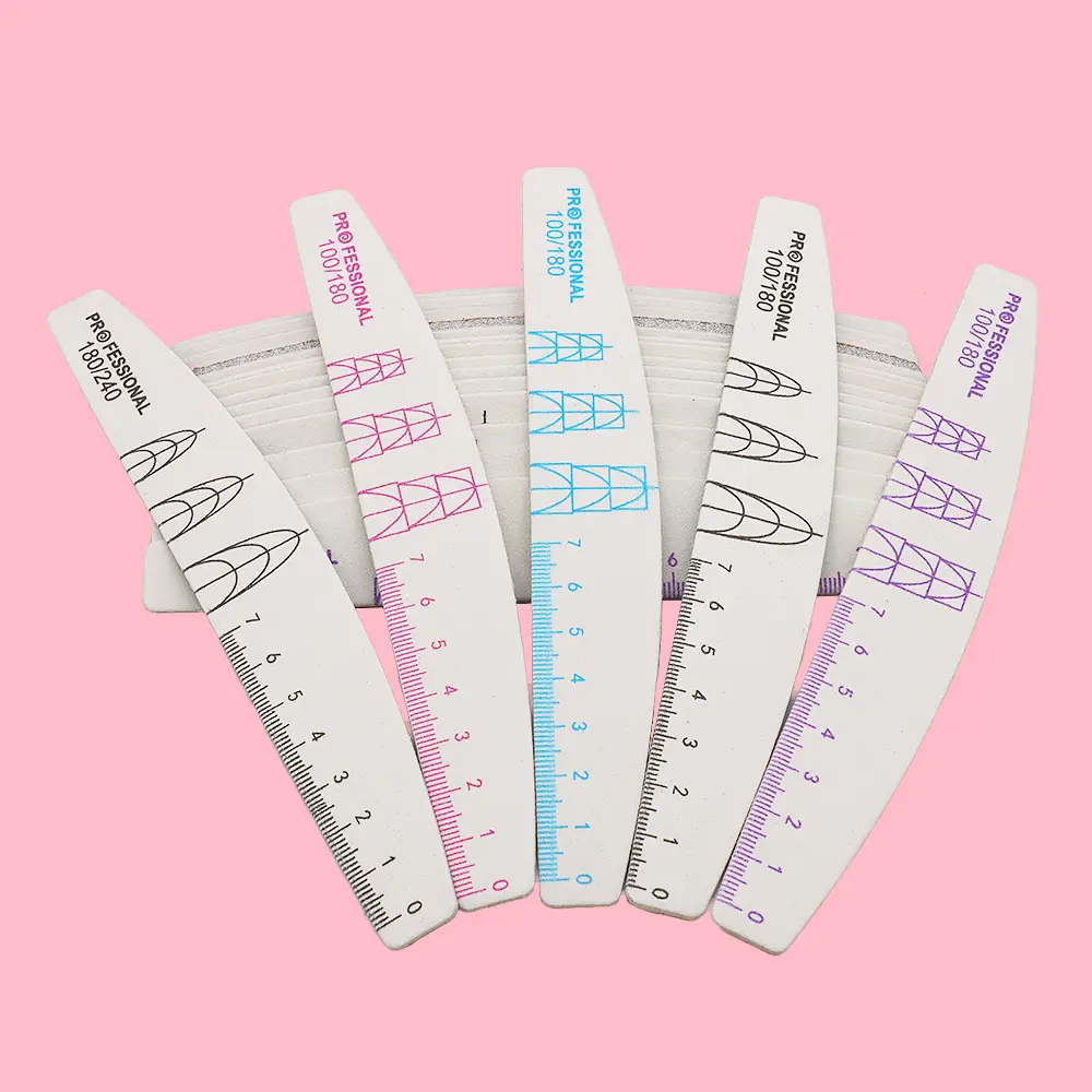 50pcs Nail File Professional Wooden Sanding Buffer Block Pedicure Manicure UV Gel Nail Polish Files For Artificial Nail Tips