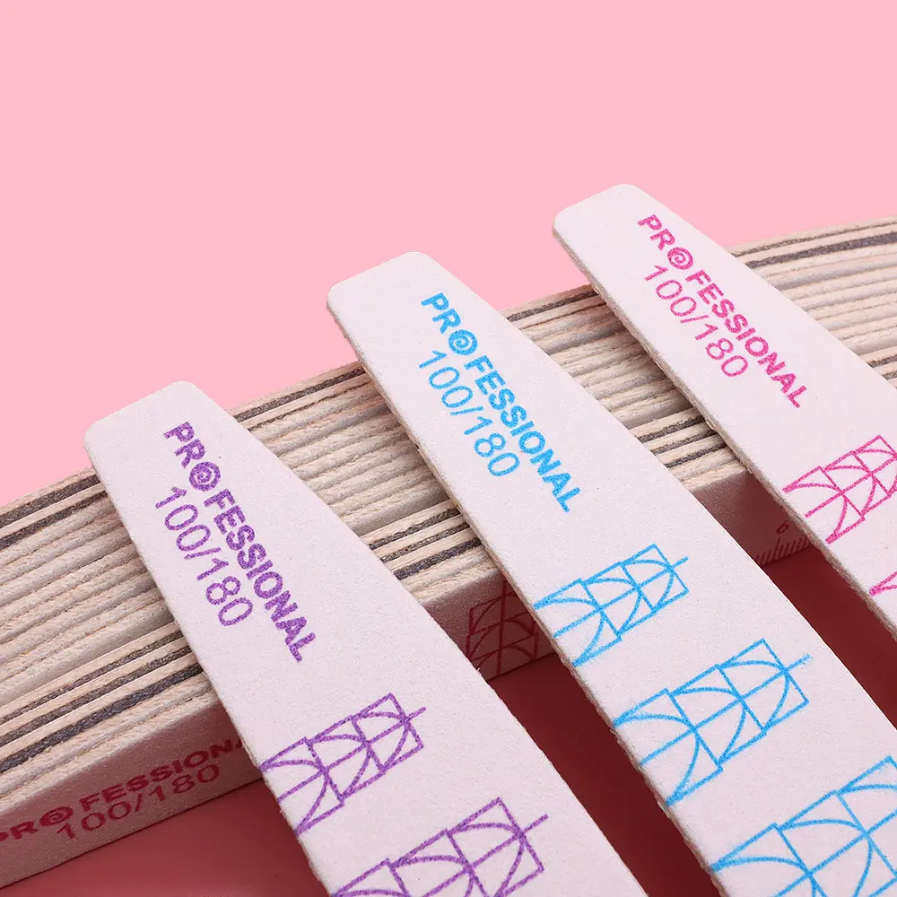 50pcs Nail File Professional Wooden Sanding Buffer Block Pedicure Manicure UV Gel Nail Polish Files For Artificial Nail Tips