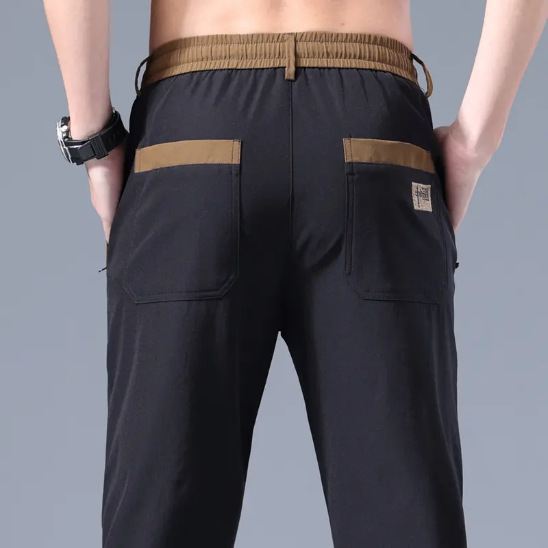 Men's Pants Summer New Black Gray Thin Business Casual Golf Pants Outdoor Elastic Breathable Straight Leg Sweatpants