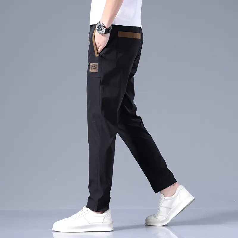 Men's Pants Summer New Black Gray Thin Business Casual Golf Pants Outdoor Elastic Breathable Straight Leg Sweatpants