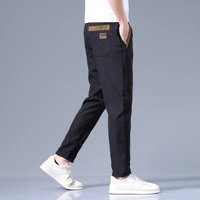 Men's Pants Summer New Black Gray Thin Business Casual Golf Pants Outdoor Elastic Breathable Straight Leg Sweatpants