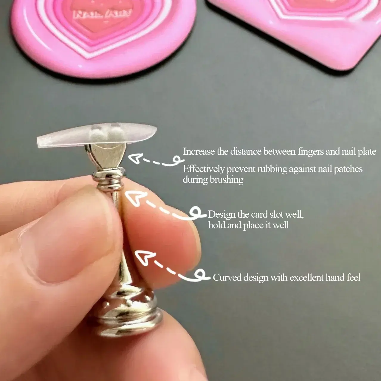 Lootaan Love Heart Nail Holder Tips Stand for Press On Nails Acrylic Showing Shelves Nail Art Display Organizer Manicure Tool