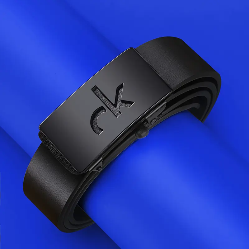Retro Simple Men's Alloy Automatic Buckle Business Belt With Shorts Belt Accessories Fashion Men's Casual Belt