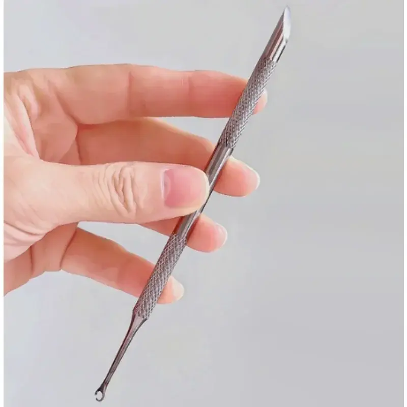 New Nail Double-ended Use Stainless Steel Circle Beveled Head Cuticle Pusher Remover Manicure Sticks Tool Nail Art Tool