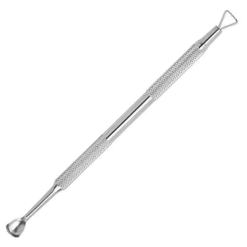 New Nail Double-ended Use Stainless Steel Circle Beveled Head Cuticle Pusher Remover Manicure Sticks Tool Nail Art Tool