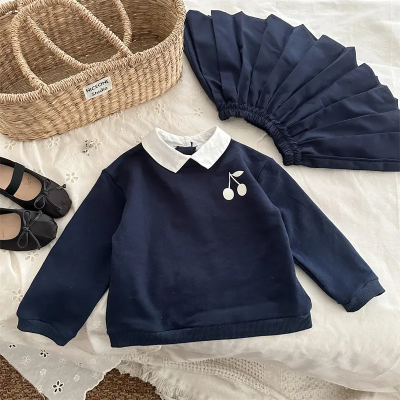 Girls Hoodie 2025 Autumn New Children's Clothing Korean Style Girls' Baby Fashion Color Lapel Long-sleeved Hoodie Casual Simple